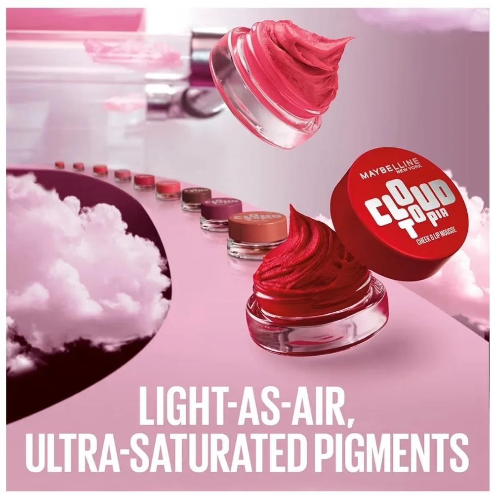 Maybelline Cloudtopia Blush for Cheeks and Lip Mousse, Coral Illusion